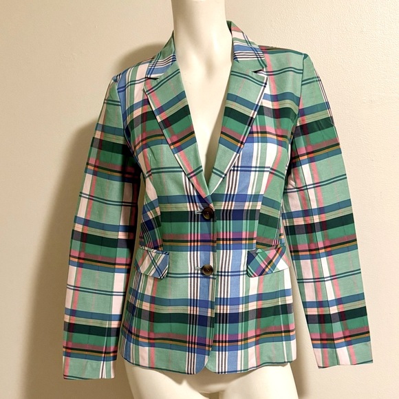 NWOT….1901 Green and Blue Plaid Blazer Tailored Fit, size: 0 - Picture 1 of 10